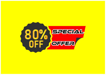 80 percent off discount label and sale banner
