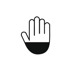 vector hand with black on the bottom half