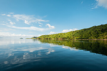 Smooth water surface near Komodo island