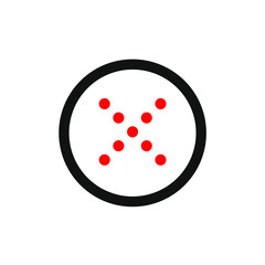draw red dots cross inside a circle