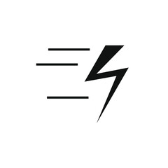 lightning icon and some lines behind it