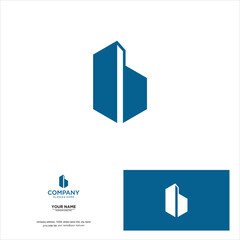 creative simple logo design letter B building