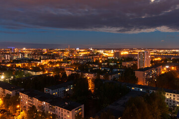 Fototapeta premium streets of the night city of Izhevsk