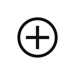 plus sign in the middle of the circle