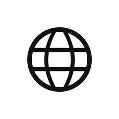 black outline world icon vector drawing