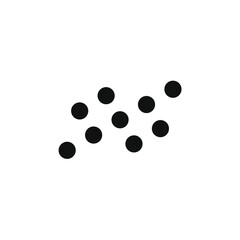 a collection of small dots overlapping and tilting