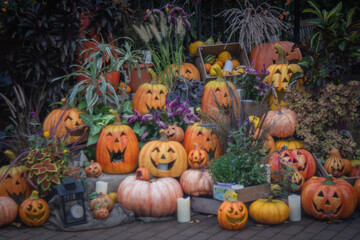 Obraz premium カボチャお化け大集合ハロウィン