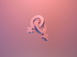 Female symbol 3D Rendering