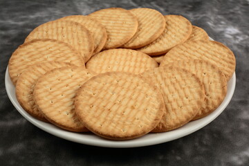 Healthy arrowroot biscuits , easy for digestion. snack food concepts.  