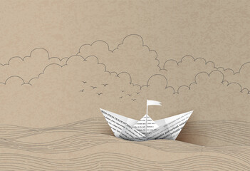 paper sailing boat - 452259112