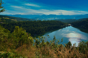 Naklejka premium Blick auf den Lac Blanc in den Vogesen