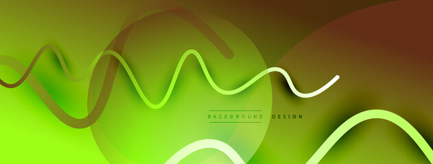 Abstract gradient background with wave line with shadow effect. Geometric composition. 3D shadow effects and fluid gradients