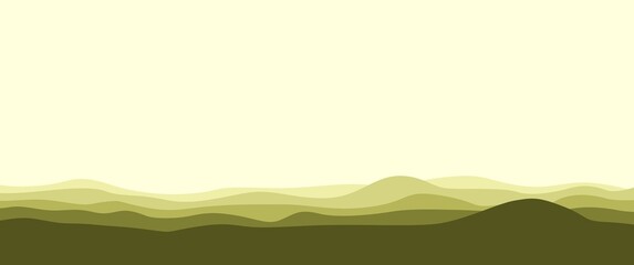 Obraz premium Low view of mountain and wavy sky landscape vector illustration best for background, desktop background, banner template, nature or adventure banner, ads banner, web banner, tourist banner.