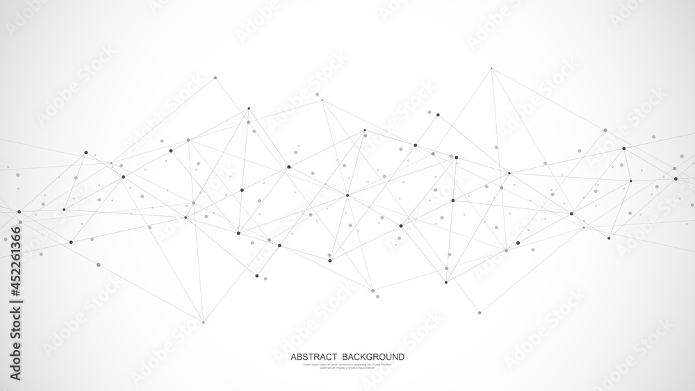 Poster abstract low poly background with connecting the dots and lines. networking concept, internet connec