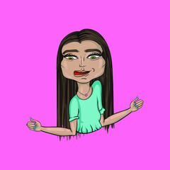 girl showing tongue 2