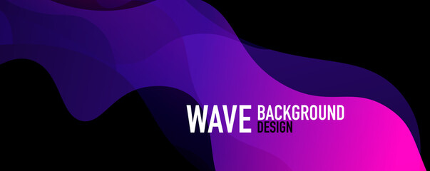 Abstract background - shiny fluid gradients and overlapping waves. Vector Illustration For Wallpaper, Banner, Background, Landing Page