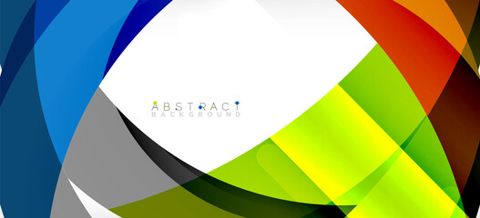 Color circle shapes, minimal geometric background. Trendy dynamic composition. Vector Illustration For Wallpaper, Banner, Background, Landing Page