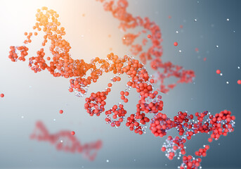 3D rendered DNA sequence