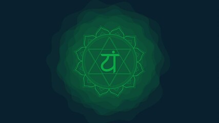 Sacral chakra of anahata sign. Icon with rounded circle smoke aura. Yoga symbol. Animated shape motion graphic video