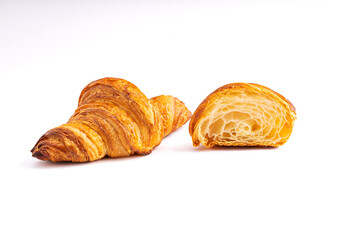 French Croissant isolated from white background