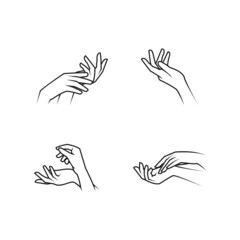 Hand drawn beauty logo template design vector Icon illustration.