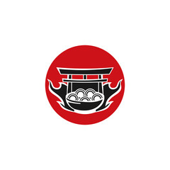 japanese food logo template design vector icon illustration.