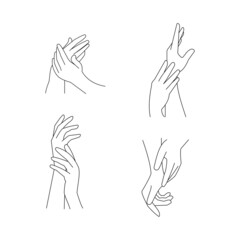 Hand drawn beauty logo template design vector Icon illustration.