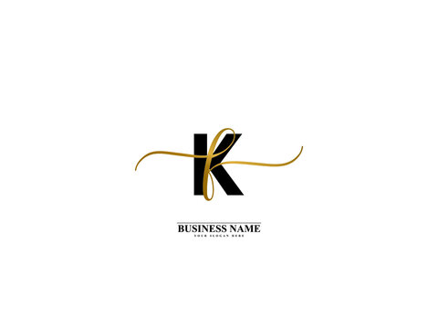 Letter KF Logo, creative kf fk signature logo for wedding, fashion, apparel and clothing brand or any business