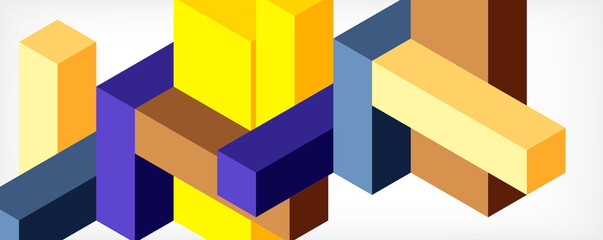Abstract background. 3d cubes, cubic elements and blocks. Techno or business concept for wallpaper, banner, background, landing page