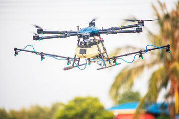 drones for agriculture and forestry spray chemicals on the fields