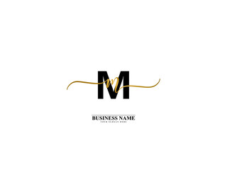 Letter MM Logo, creative mm m m signature logo for wedding, fashion, apparel and clothing brand or any business - obrazy, fototapety, plakaty