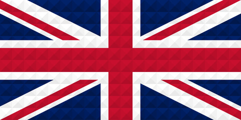 Artistic flag of England (United Kingdom) with 3d geometric wave concept art design. Correct Proportion. No opacity effect. Eps (vector) and JPEG (high resolution) format in zip file.