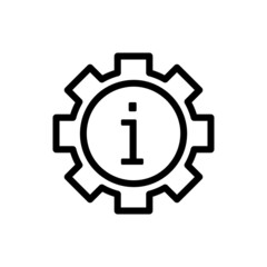 Information icon. Flat pictogram for web. Line stroke. Simple info guide symbol isolated on white background. Outline vector eps10