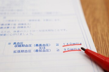 健康診断書に記載されている高血圧の基準