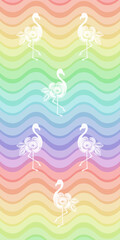 colorful card illustration background bird summer flamingo pink animal design exotic tropical cute
