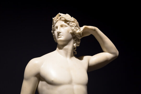 Apollo Crowning Himself - Antonio Canova's ancient sculpture in Italian Museum