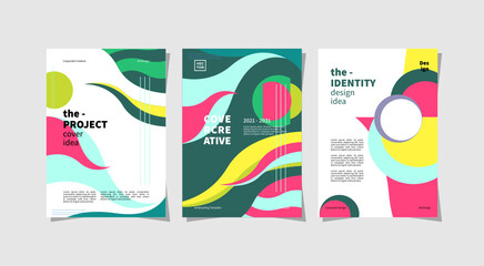 A collection of template design layouts, ready for use for various purposes, as product introduction, marketing, advertising, invitation, stationary or poster. Vector EPS