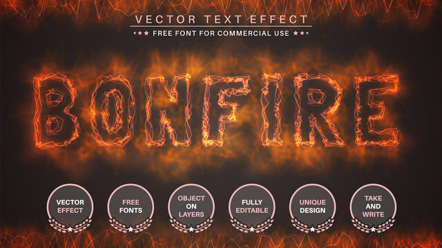 Bonfire -  editable text effect, font style