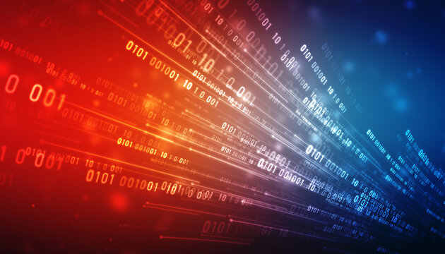 Internet binary data code computing or transmission process, Internet Fiber Optics data Background, Binary Code Background, Digital Abstract technology background
