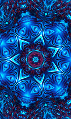 Mystic background celtic knot shape, blue magic sign Vertical image.