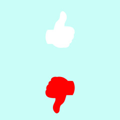 Illustration. Icons. Like and Dislike. thumb up like symbol