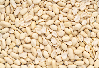 Clean peeled peanuts texture background