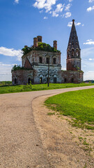 Fototapeta premium landscape of a destroyed Orthodox church