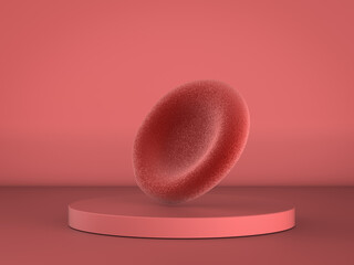 red blood cell on red background