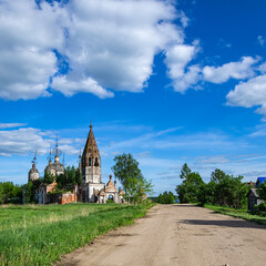 Fototapeta na wymiar landscape, an old abandoned Orthodox church