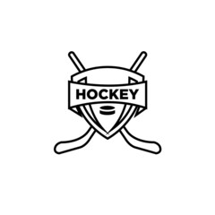 premium hockey club team vector black logo design template isolated white background