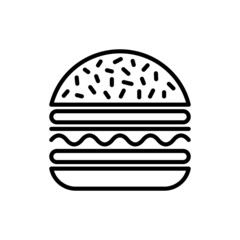 Burger thin line icon. Fast food. Modern vector illustration.