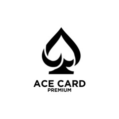 premium ace card black vector logo icon design