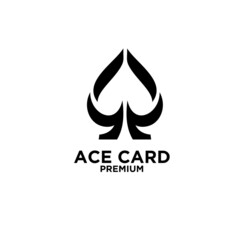 premium ace card black vector logo icon design