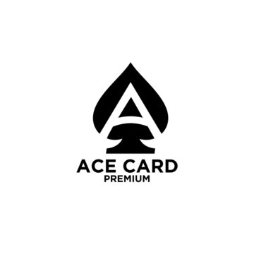 premium ace card black vector logo icon design